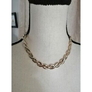 NWT j crew Brush Gold Tone braided statement necklace 16" + 2"